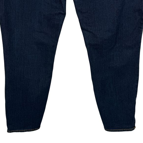 Old Navy SZ 16 Rockstar Jeans Stretch Whiskered Mid-Rise Ankle Zippers Dark Wash - Picture 6 of 11